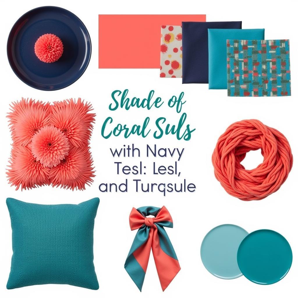 Coral Color Combinations with Navy, Teal, and Turquoise