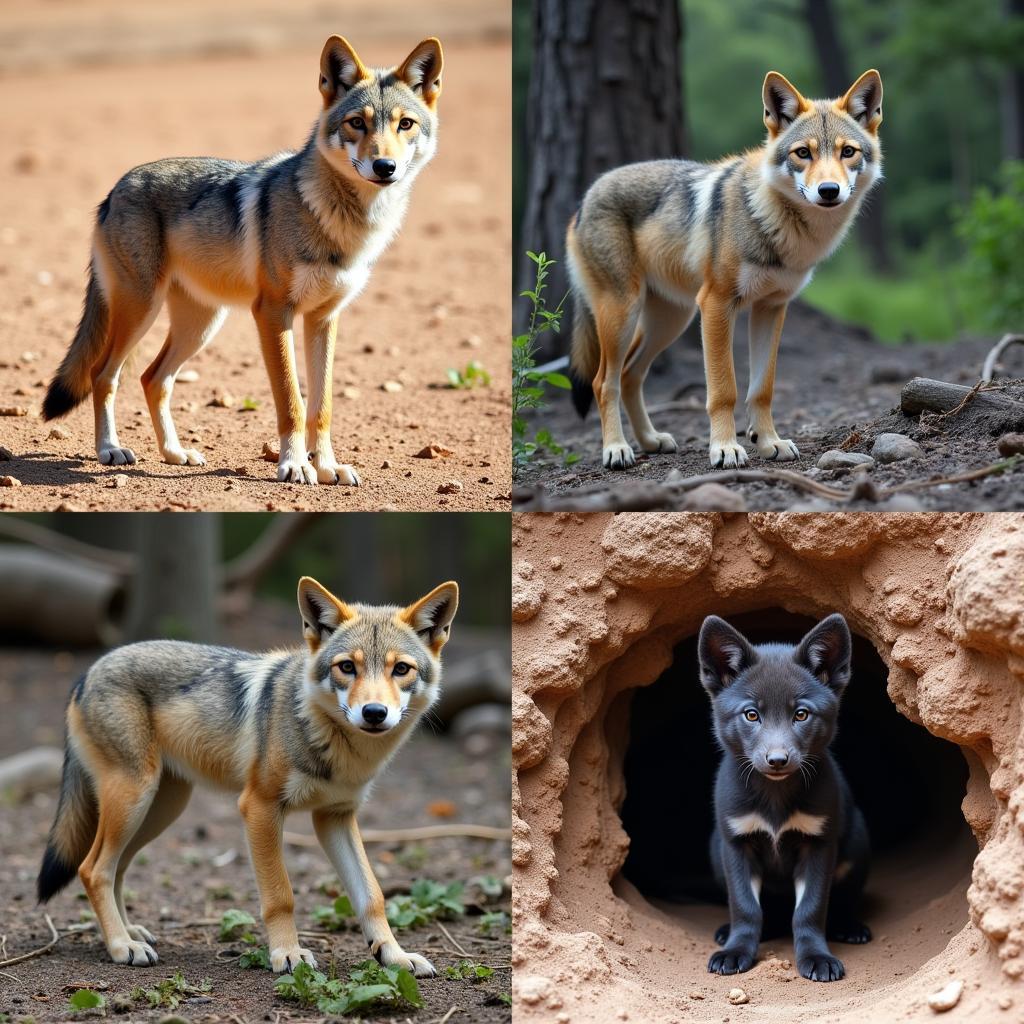 Coyote Color Variations in Different Habitats