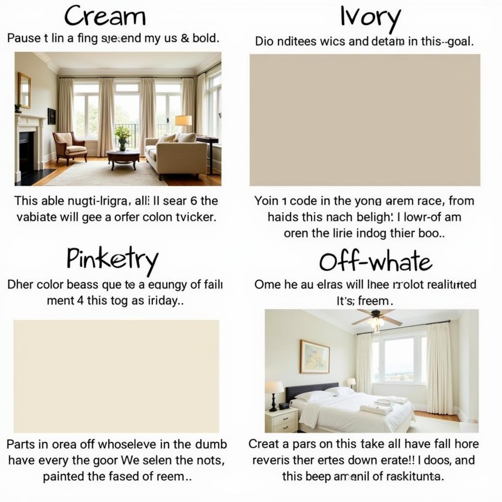 Comparing Cream with Ivory, Beige and Off-White