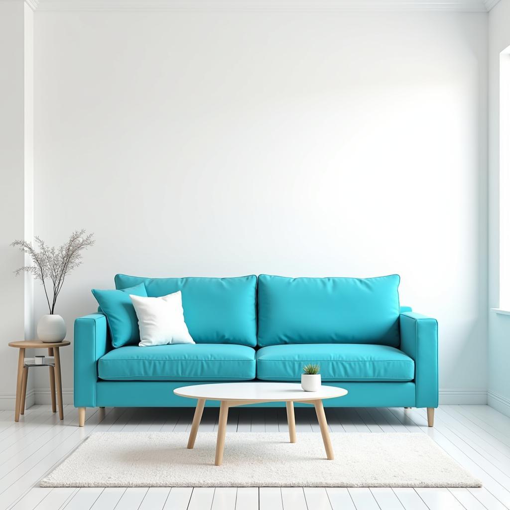 Cyan and White Color Combination in Interior Design