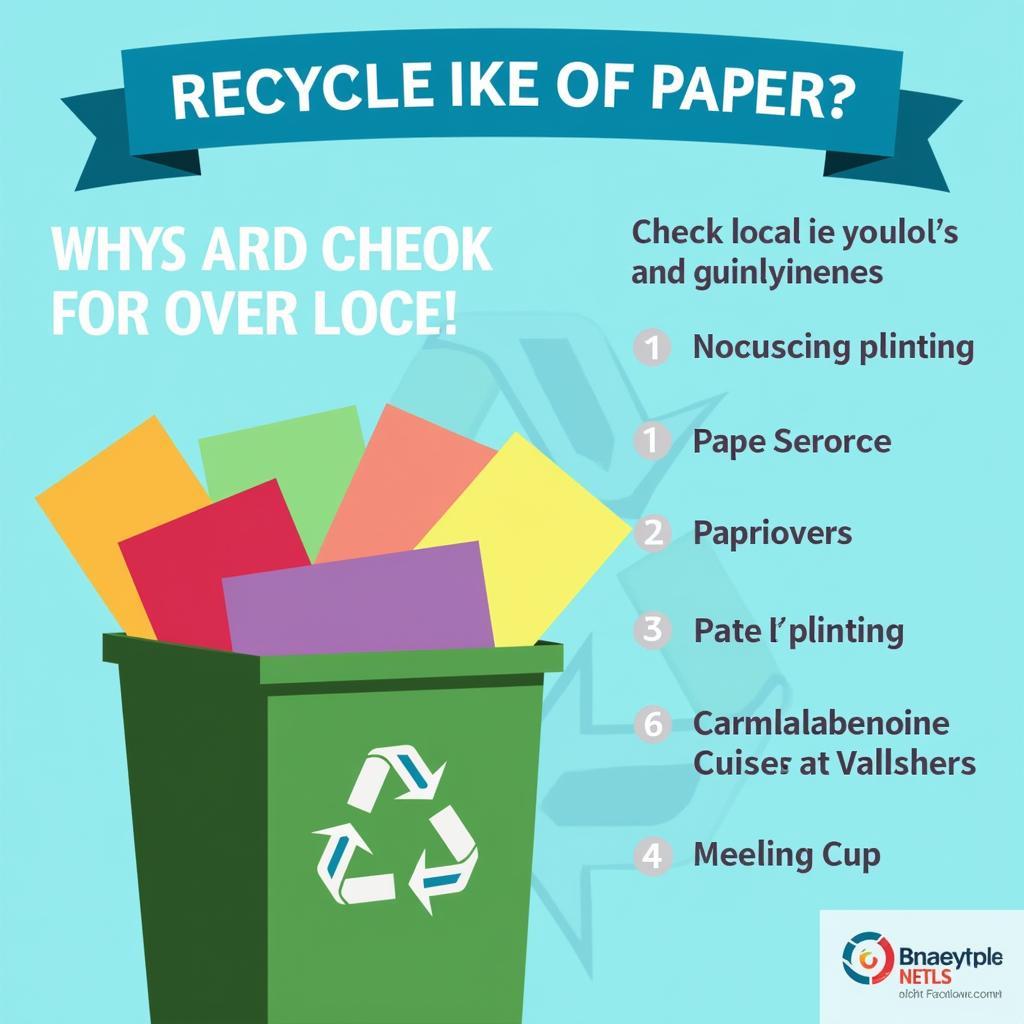 Different Colored Paper in Recycling Bin