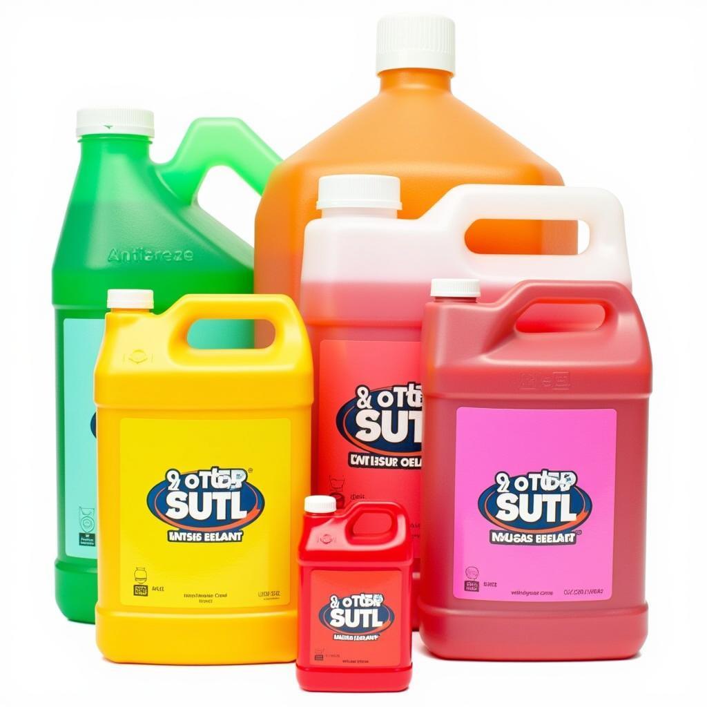 Different Colors of Antifreeze Coolant Bottles