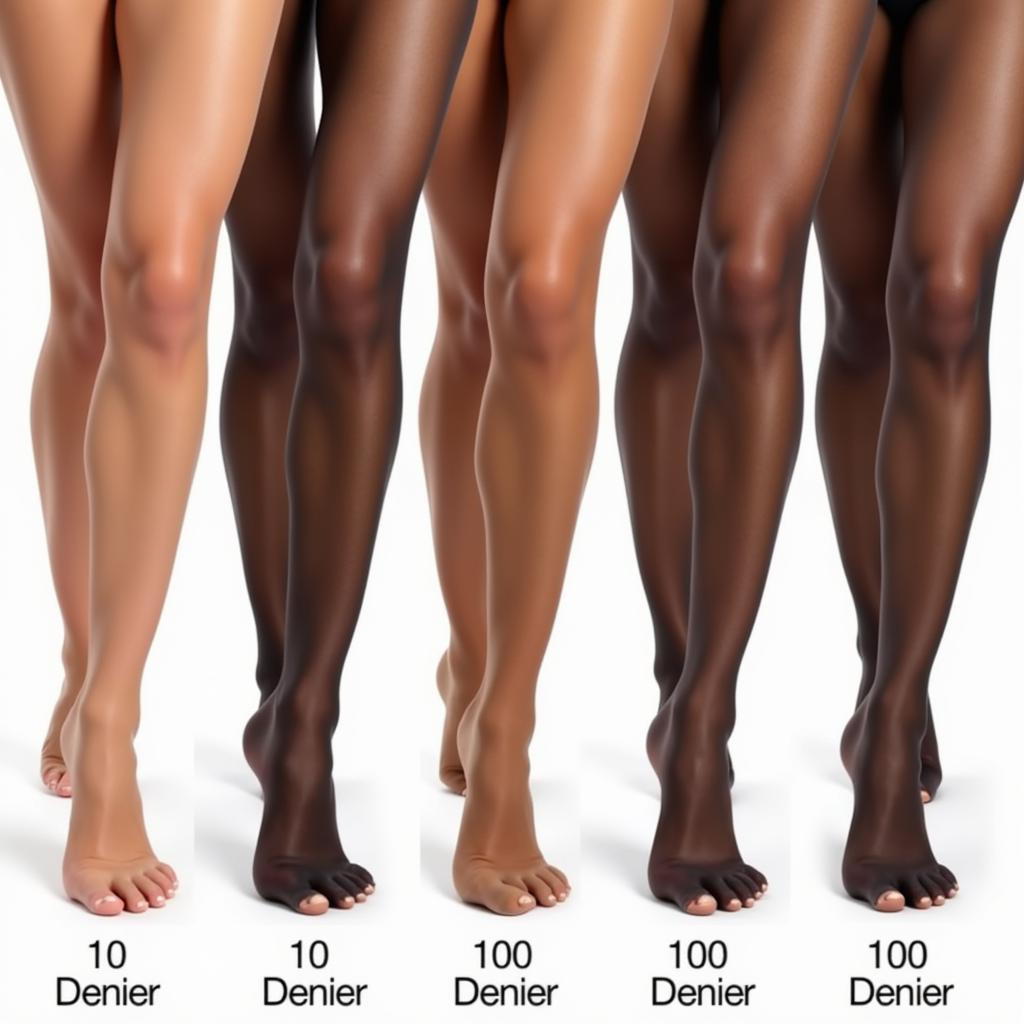 Different Denier Pantyhose on Legs