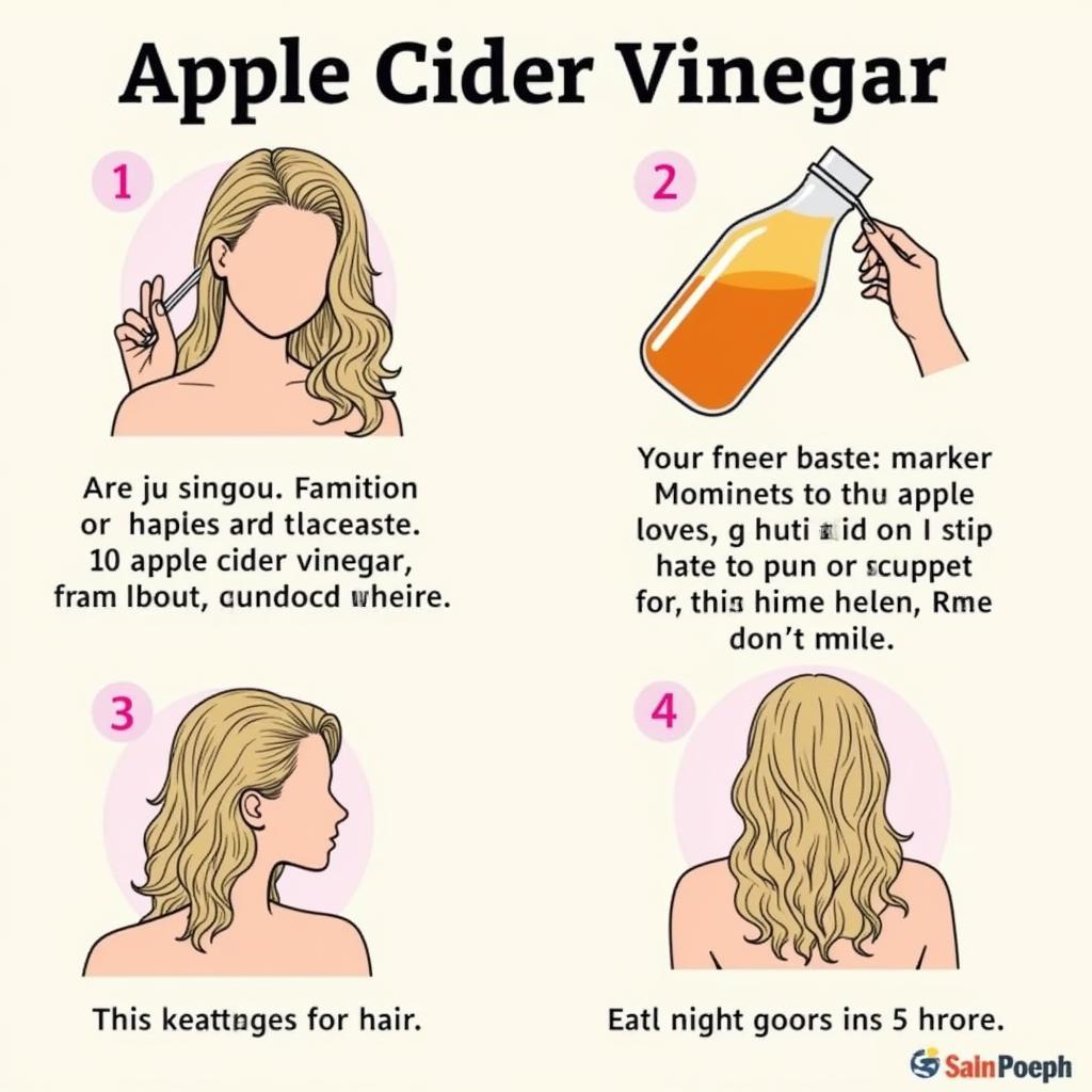 Diluted apple cider vinegar hair rinse application