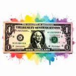 Dollar bill representing the rhyme with the word color