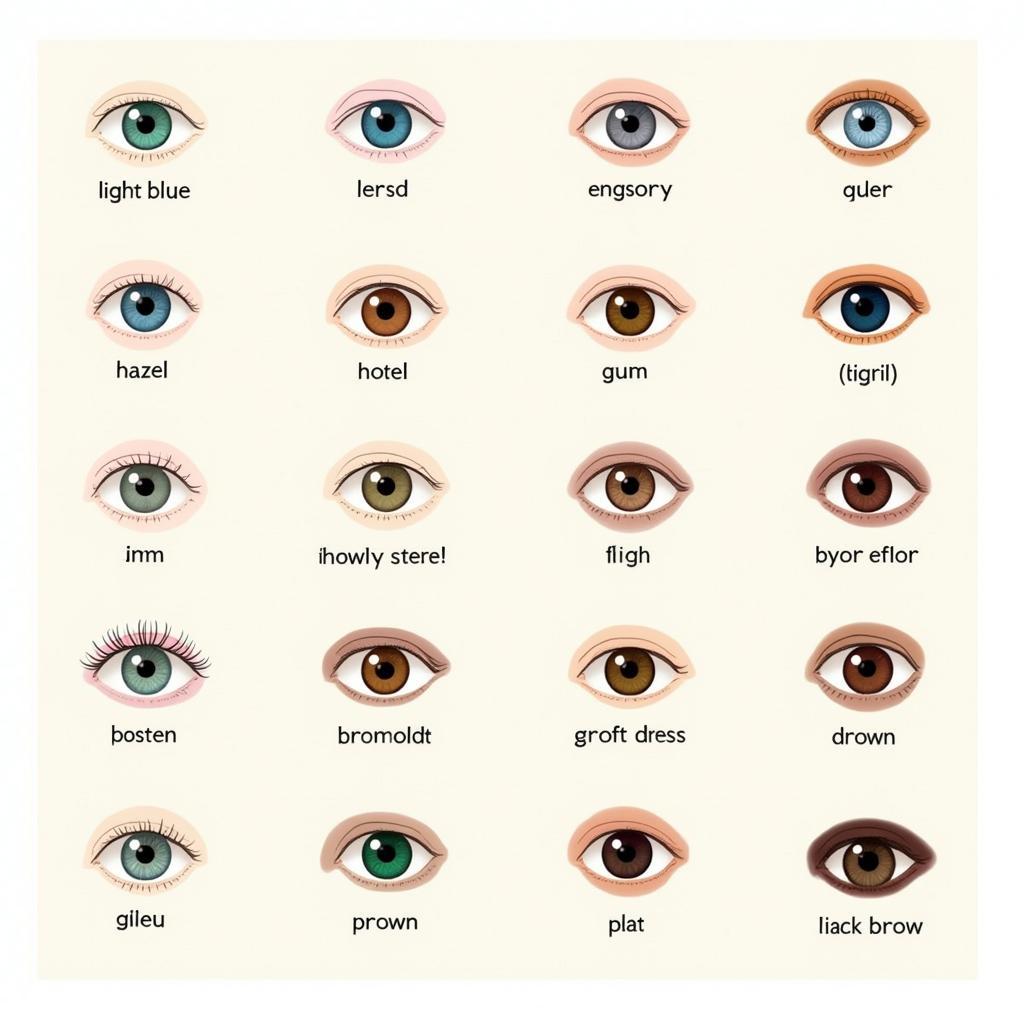 Eye Color Chart Showing Variations