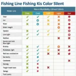 Fishing Line Color Comparison Chart for Different Water Conditions