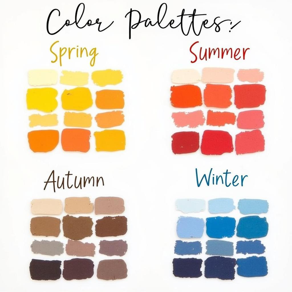 Four Seasons Color Palette for Clothing and Makeup