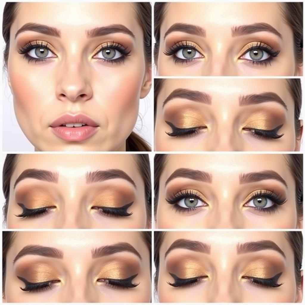 Golden Brown Eyeshadow Makeup Tutorial for Gray Eyes