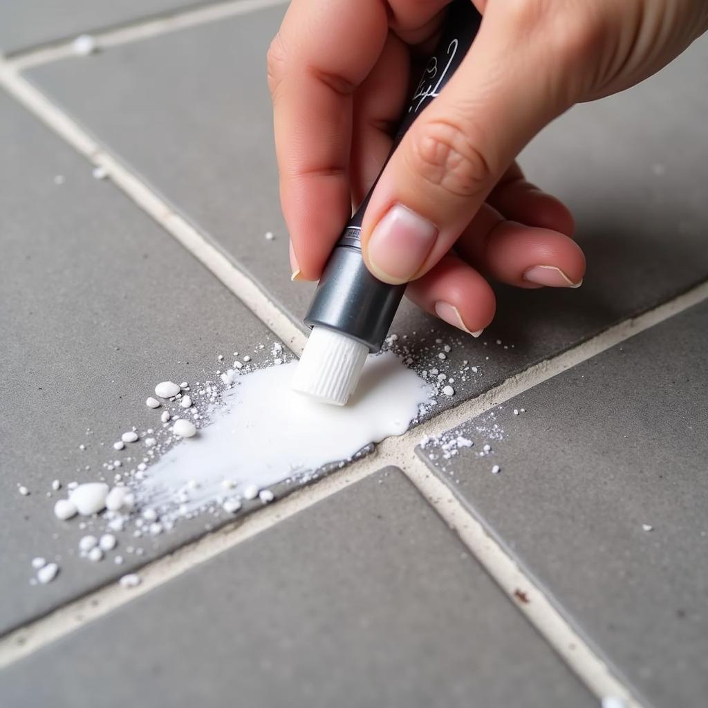 Applying Grout Refreshers to Dark Grout