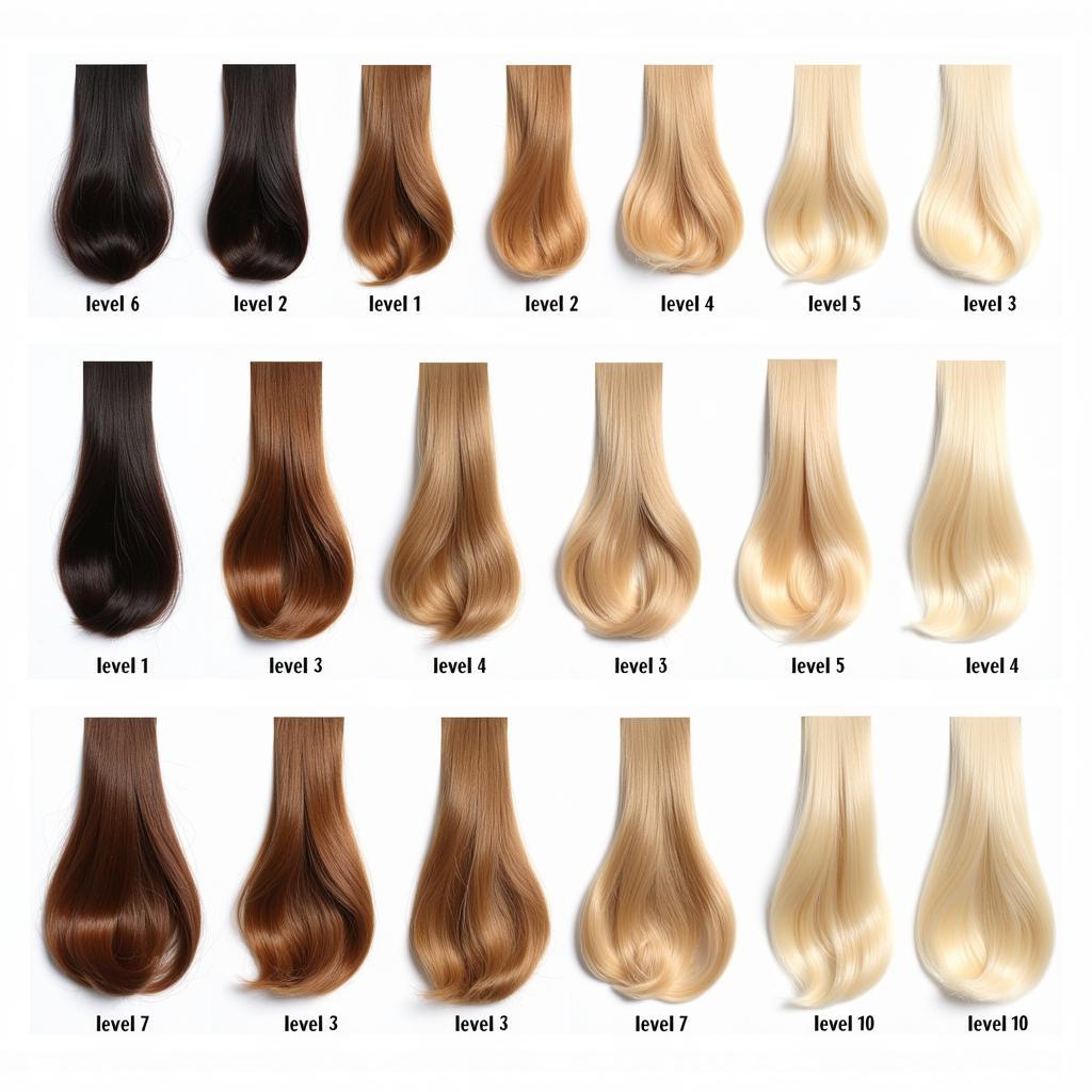 Hair Color Chart Showing Base Levels