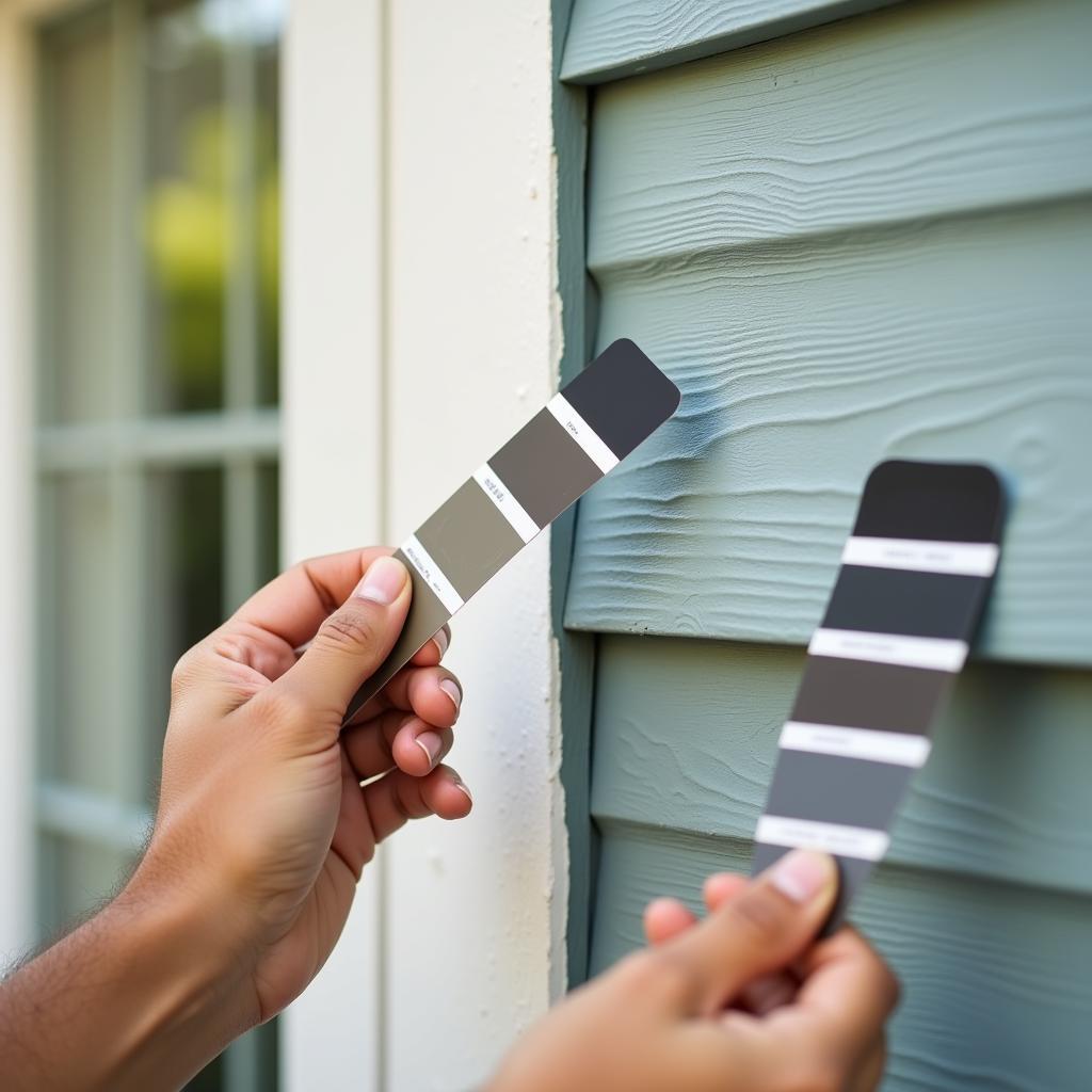 Comparing House Color with Paint Chips