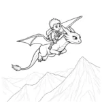 Hiccup and Toothless Soaring Through the Sky Coloring Page