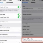 iPhone Accessibility Display & Text Size Settings