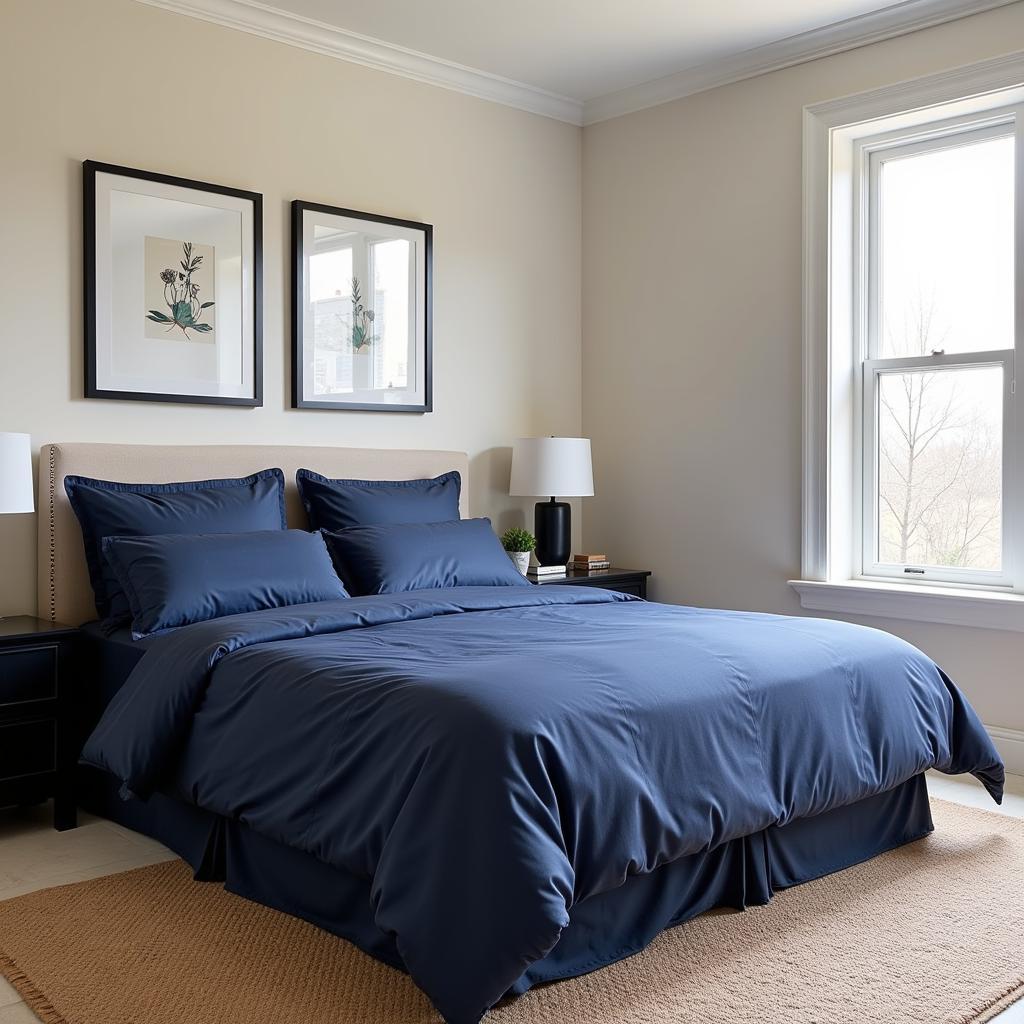 Ivory Bedroom with Bold Contrast