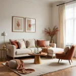 Ivory Living Room with Warm Tones