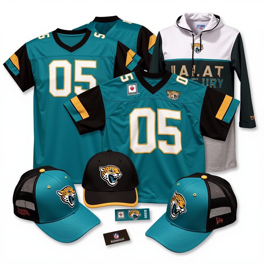 Jacksonville Jaguars Merchandise Displaying the Team's Color Scheme