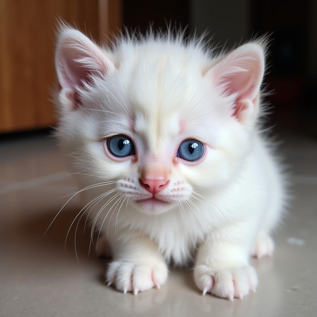 Kitten with blue eyes that will likely change color