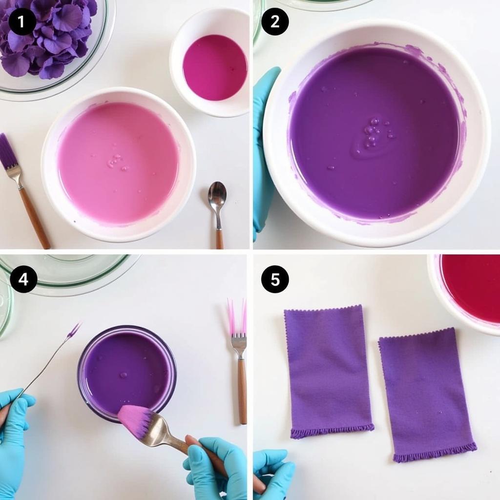 Lavender Fabric Dyeing with Pink and Purple