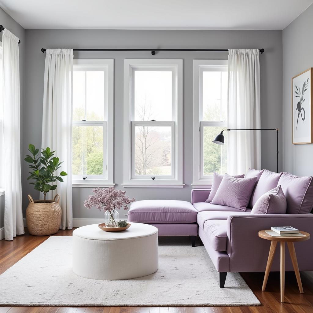 Lavender and Gray Living Room