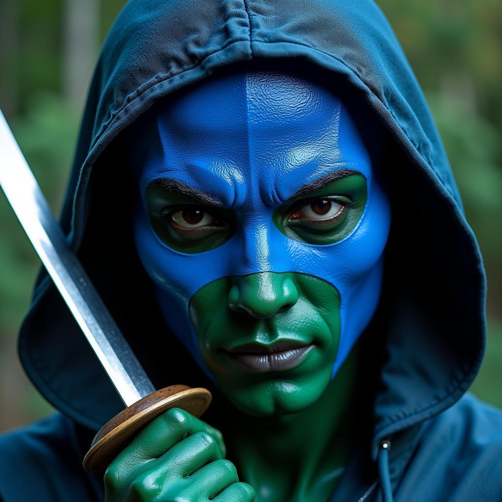 Leonardo's Blue Mask: Symbol of Leadership