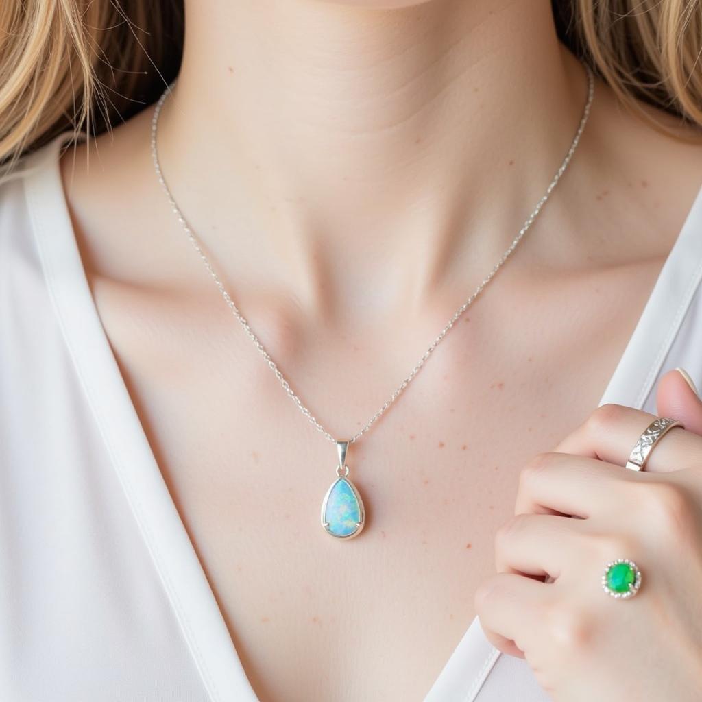 Libra Birthstone Jewelry: Necklace and Ring