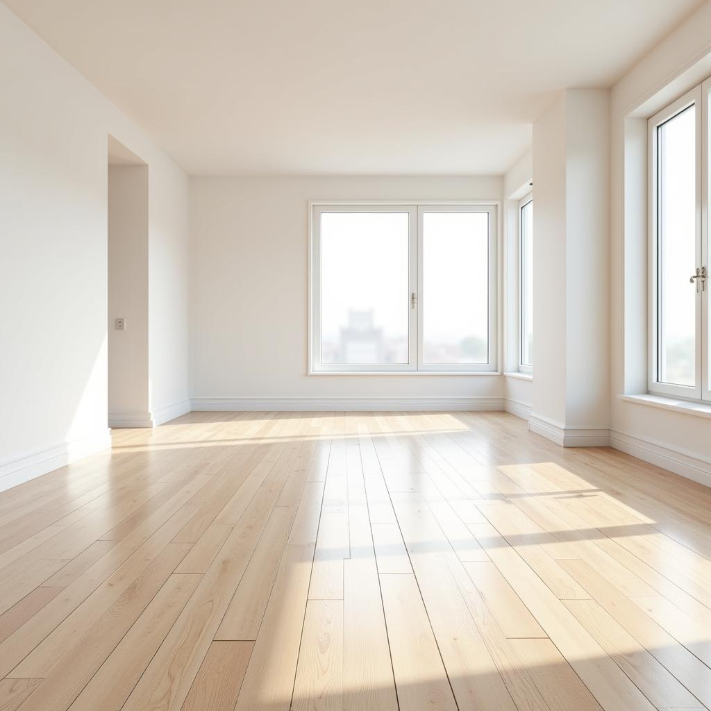 Light and Airy Wood Floors in a Living Room