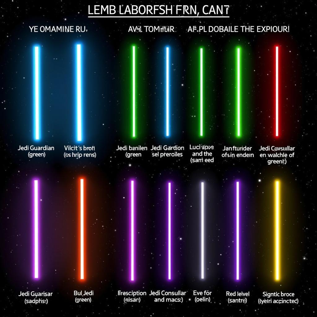 Star Wars Lightsaber Color Spectrum