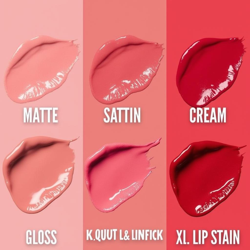 Different lipstick finishes and formulas