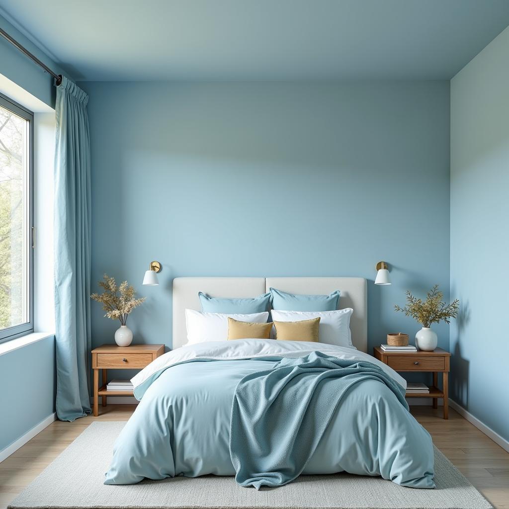 Matching Ceiling and Wall Color in a Bedroom