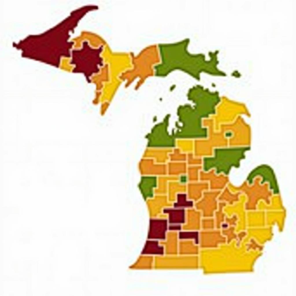 Michigan Fall Foliage Peak Color Map