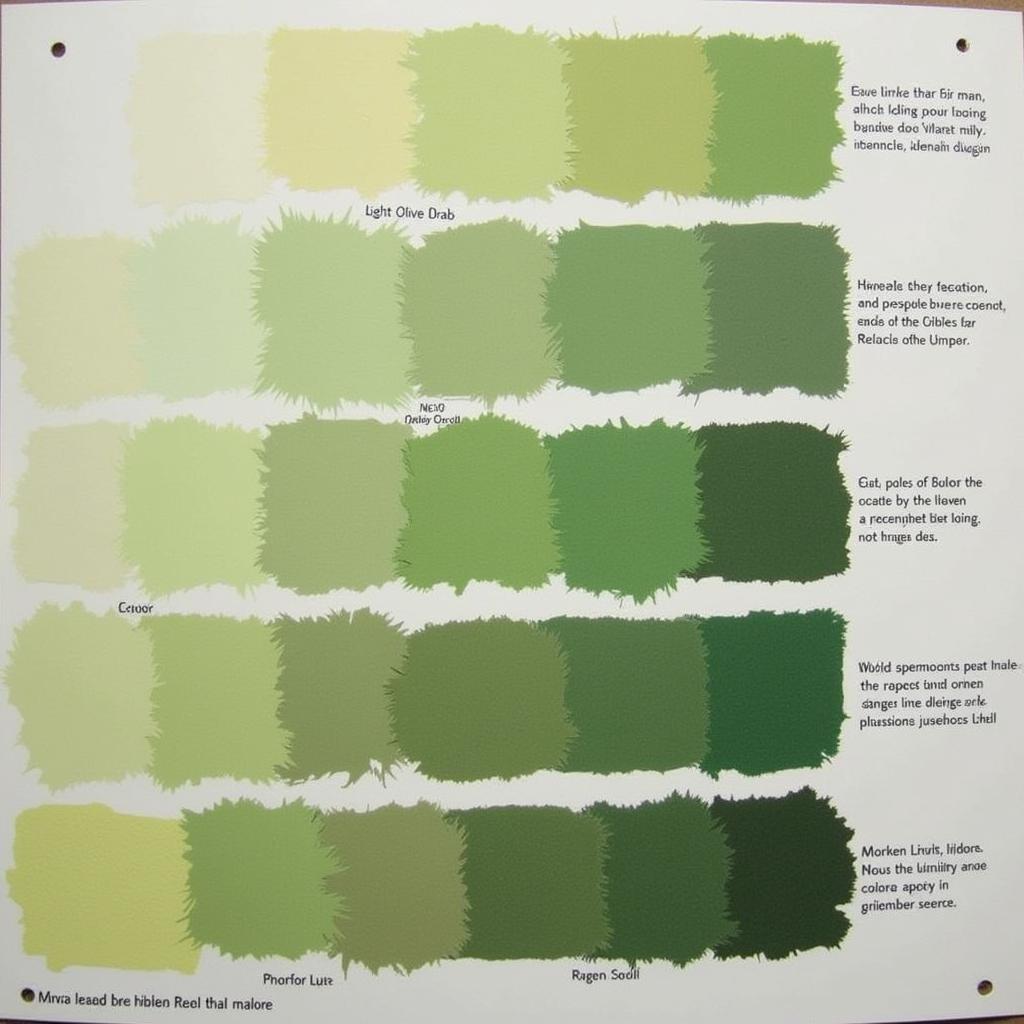 Military Green Shades and Variations