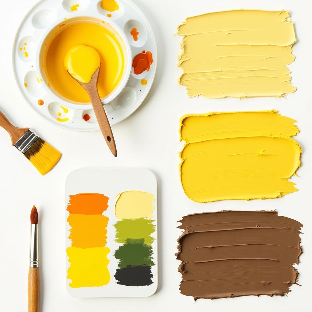 Creating Various Yellow Hues by Mixing with Different Colors