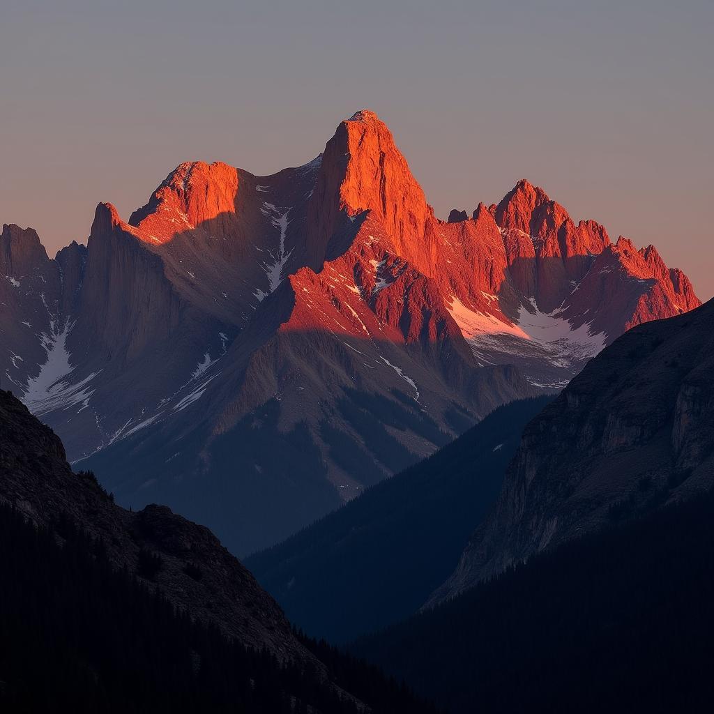 The Effect of Light and Shadow on Mountain Color