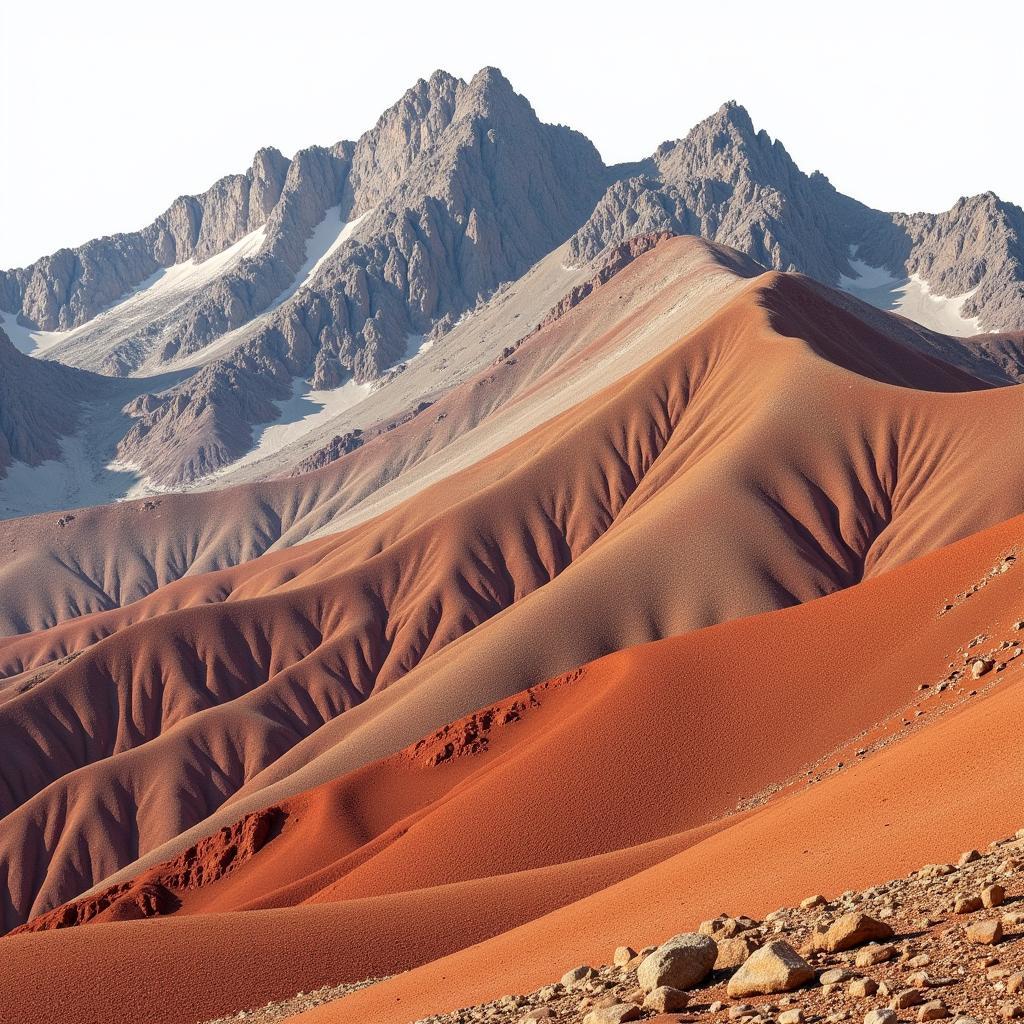 Mountain Rock Formations and Color Variations