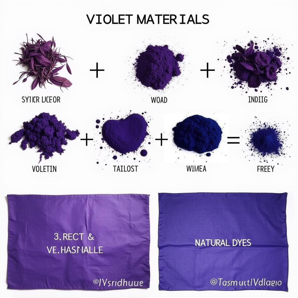 Natural Violet Dyes Extracted from Plants and Pigments