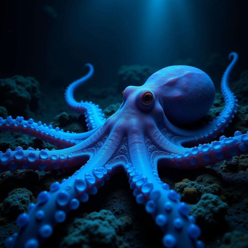 Octopus with Blue Blood in the Deep Ocean