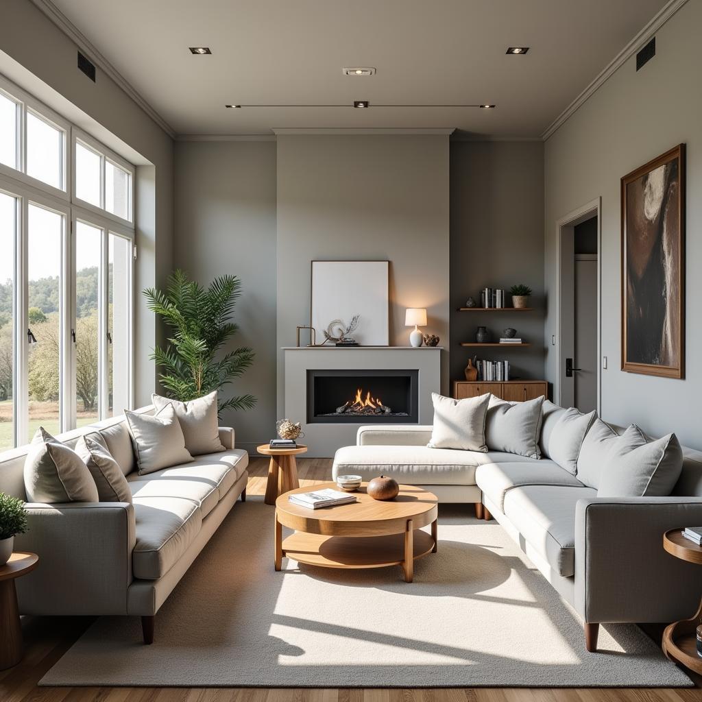 Living room with ceiling and walls painted the same color