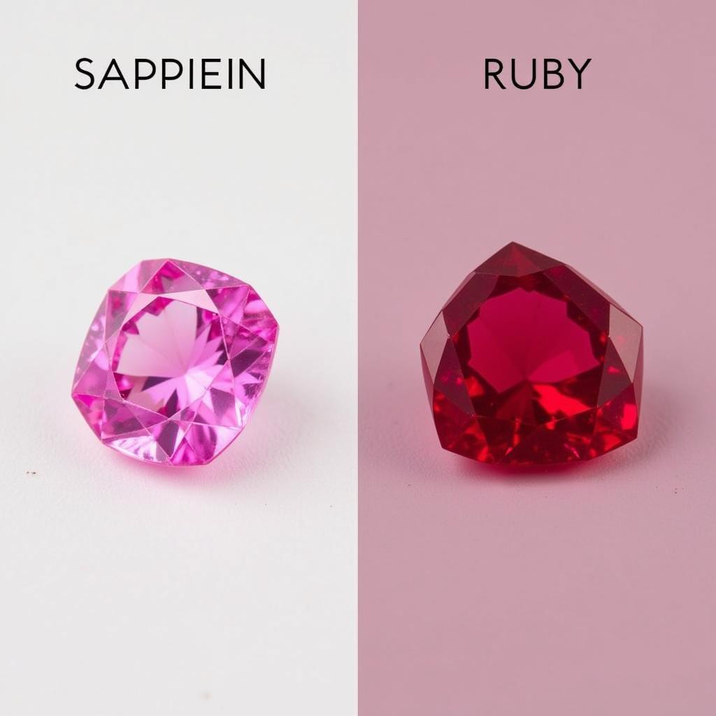 Pink Sapphire versus Ruby Color Comparison