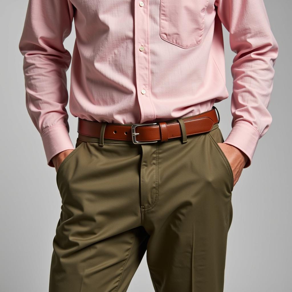 Pink Shirt with Green Pants Menswear