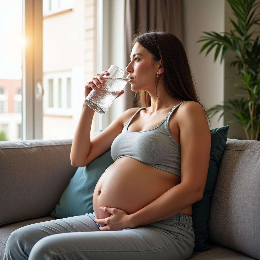 Pregnant Woman Drinking Water