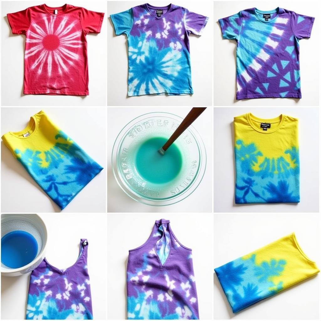 Preparing Colored Shirts for Tie-Dyeing: Soaking and Folding Techniques