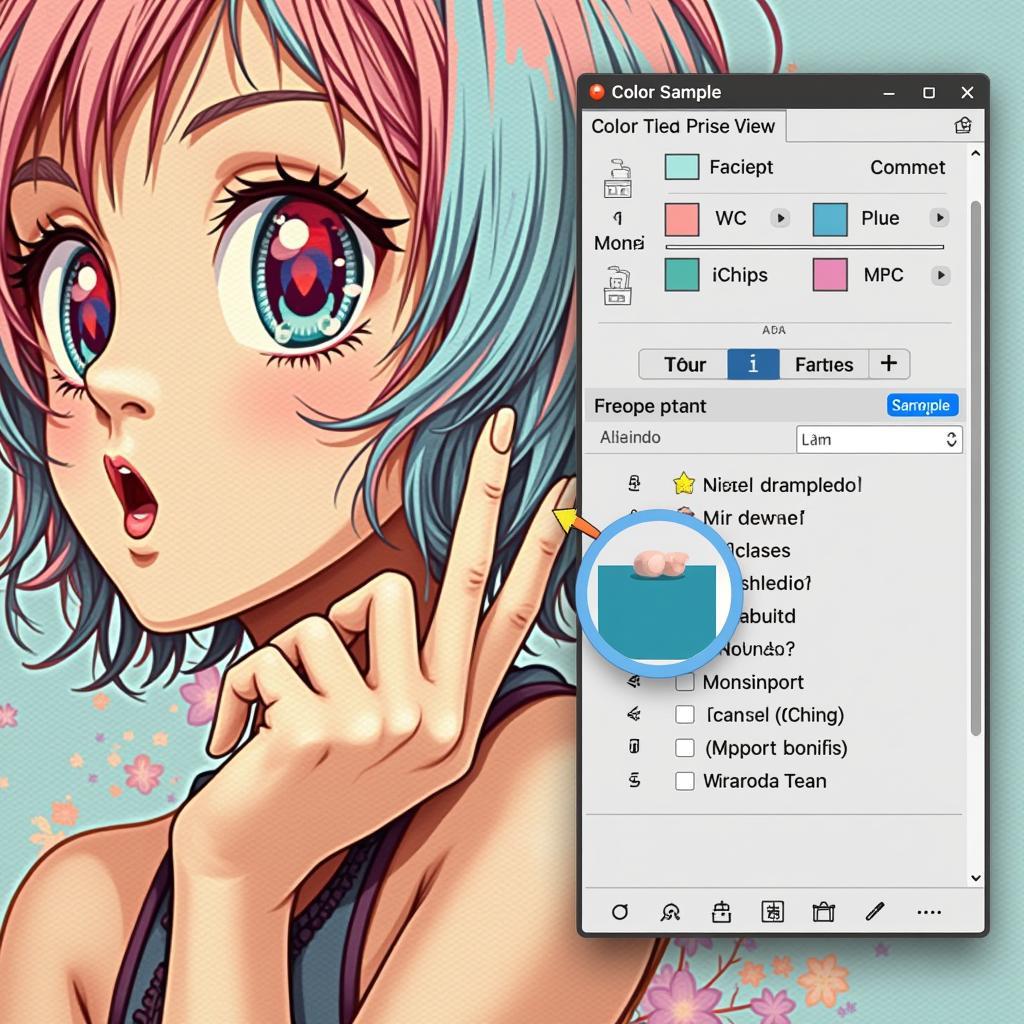 Using Magnified View for Precise Color Selection in Procreate