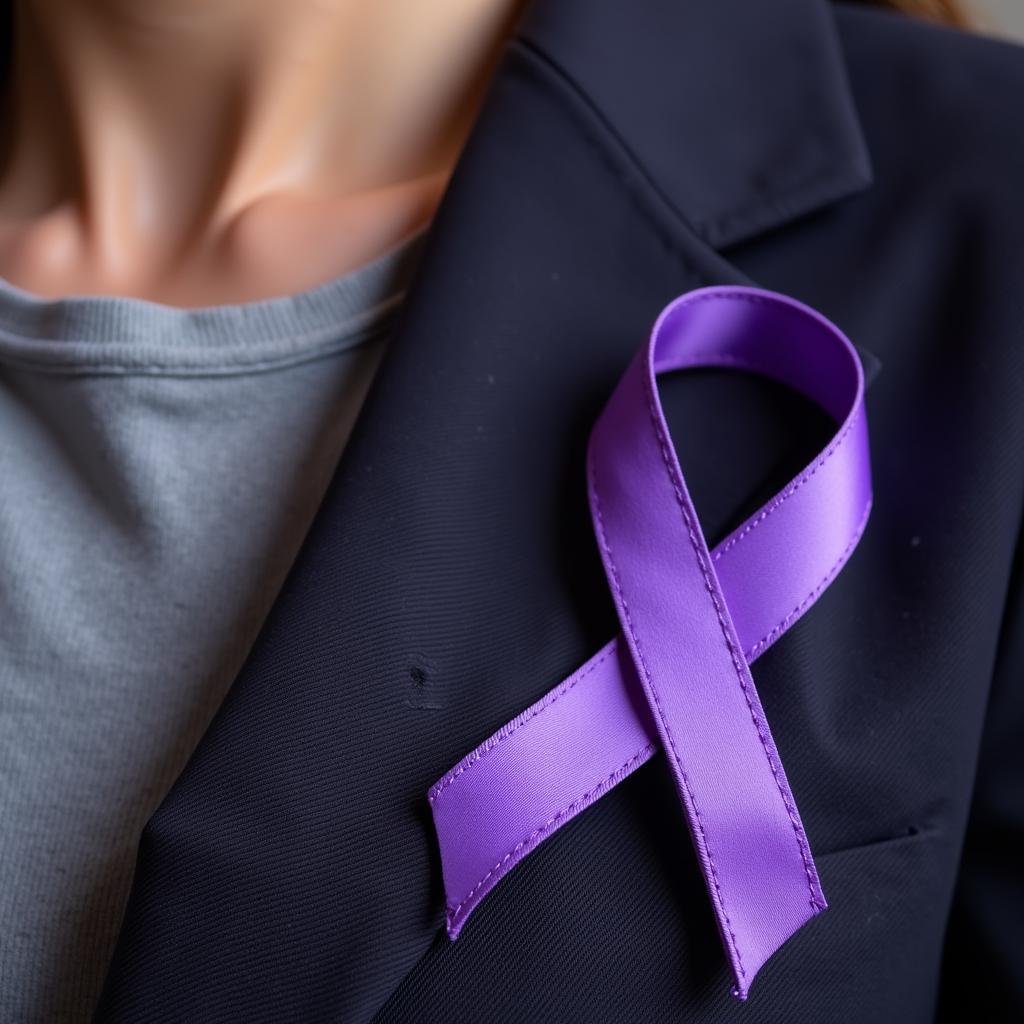 Purple Ribbon for Alzheimer's Awareness