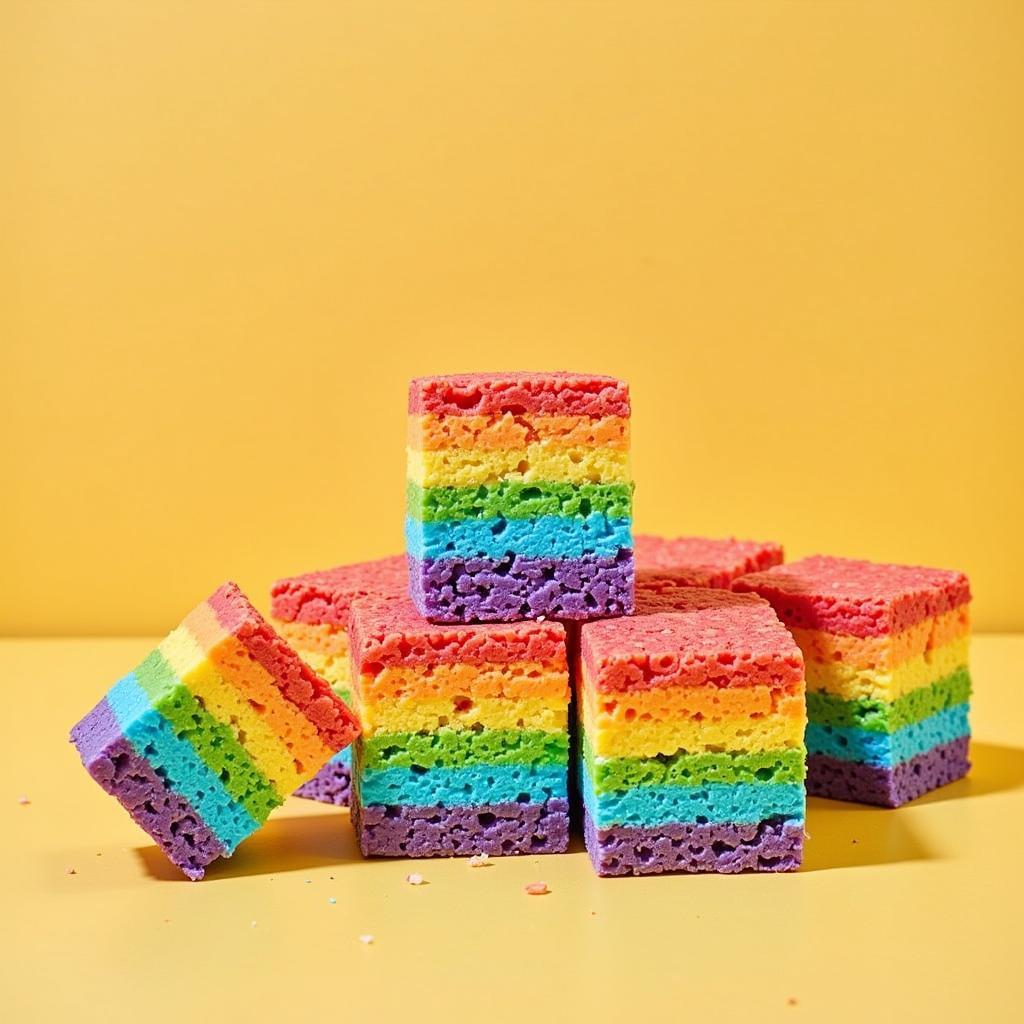 Rainbow Layered Rice Crispy Treats