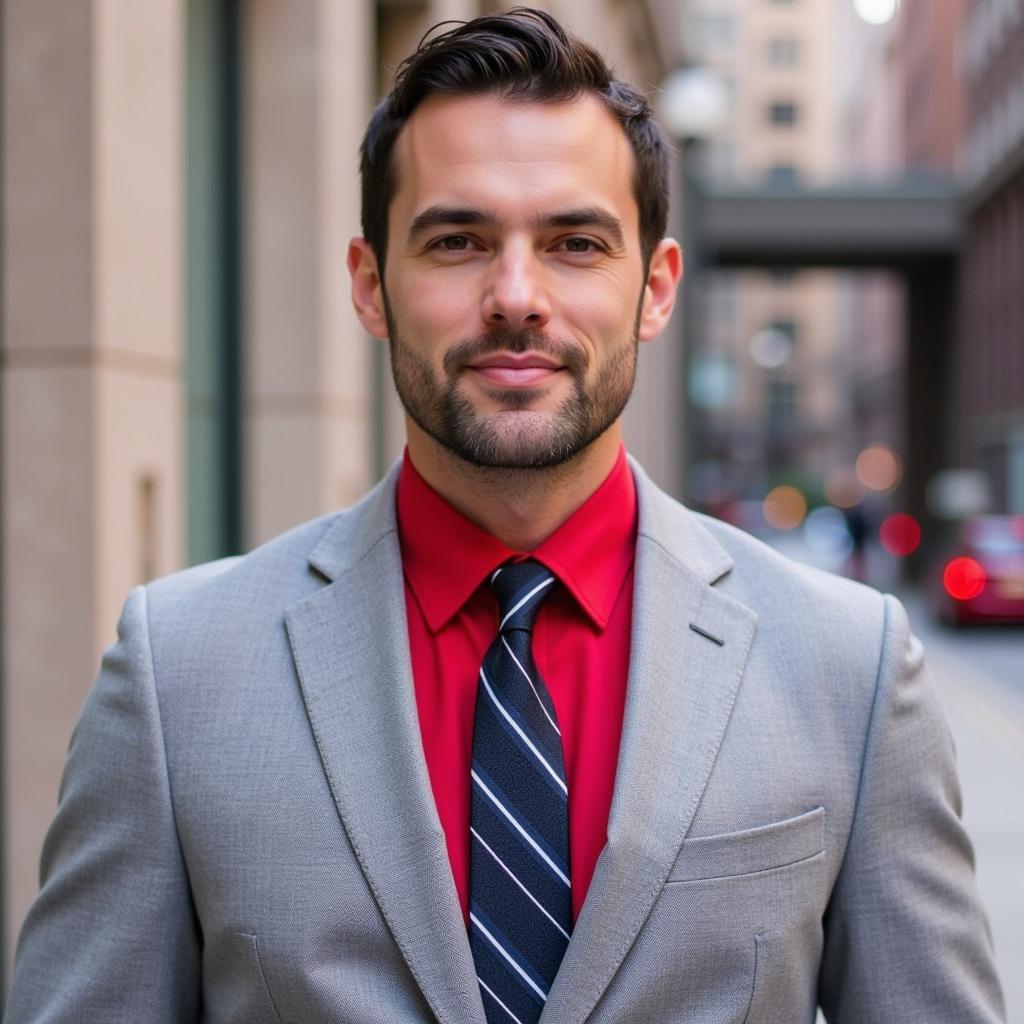 Red Shirt and Striped Tie Outfit