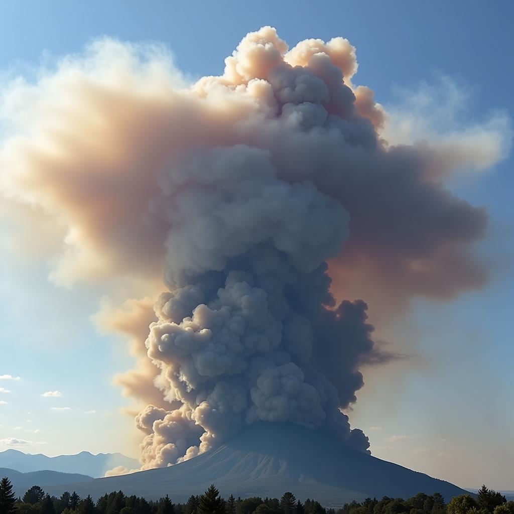 Smoke Plume Color Variations at Different Heights due to Temperature and Air Currents