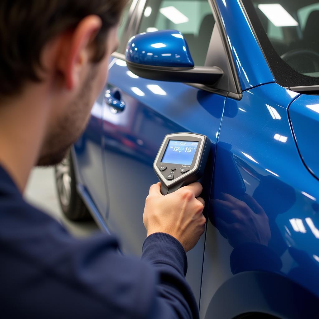 Spectrophotometer Analyzing Car Paint