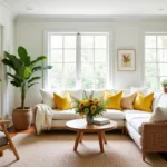 Summer Home Decor: Bright and Airy Living Room with Yellow Accents