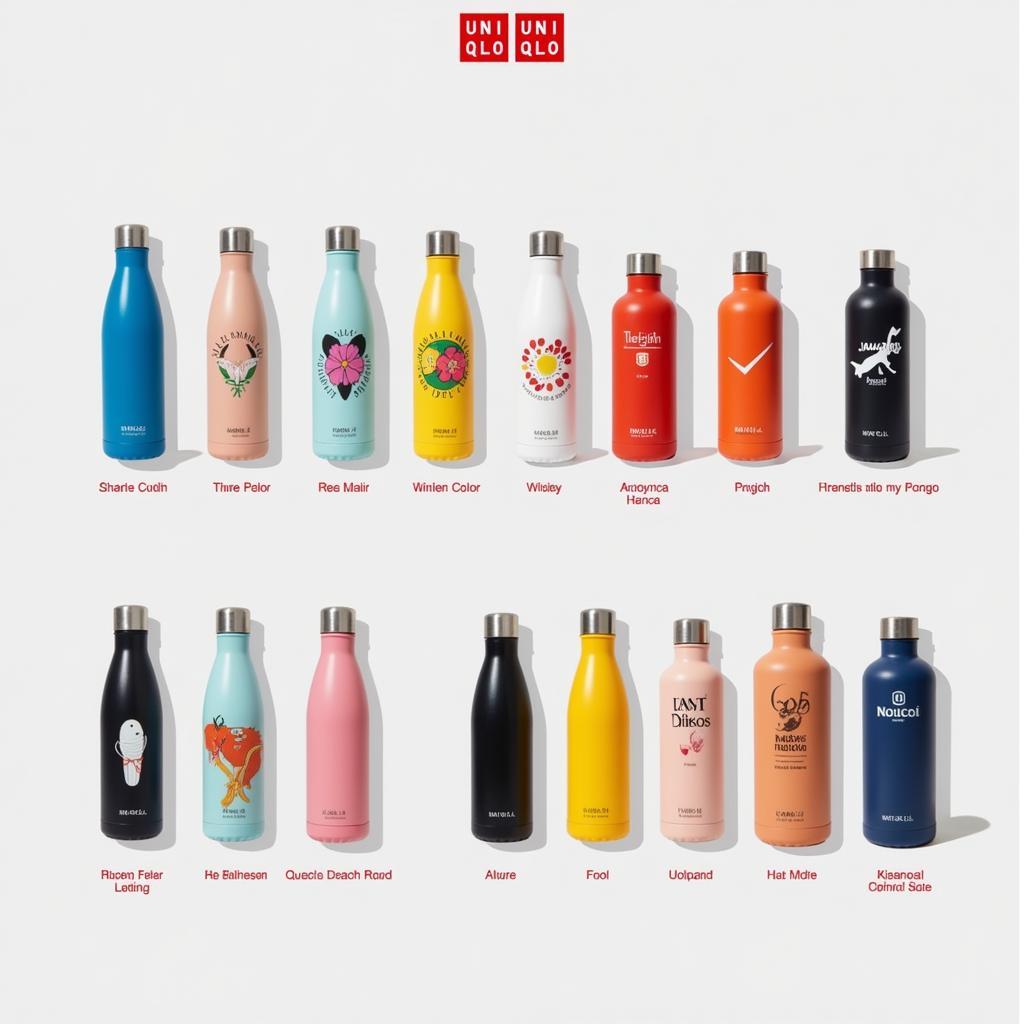 Uniqlo Bottle Color Variations on Display